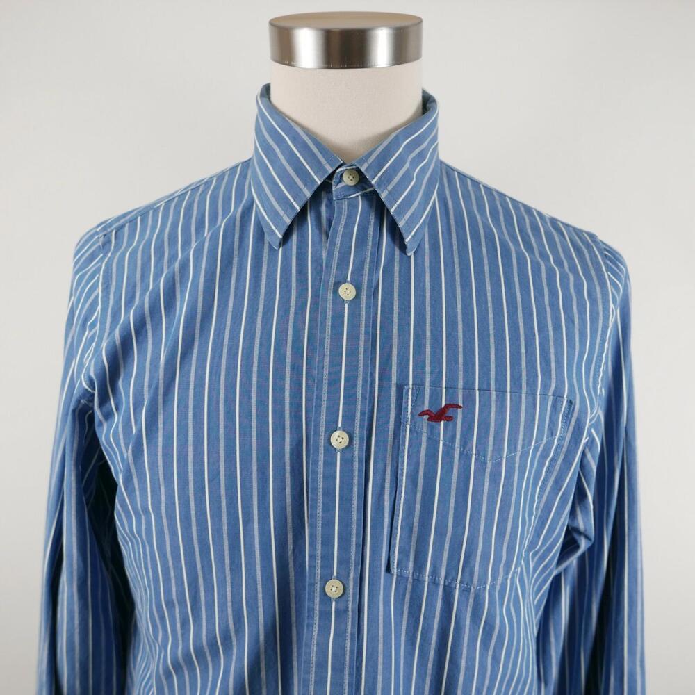 Hollister Blue Striped Dress Shirt